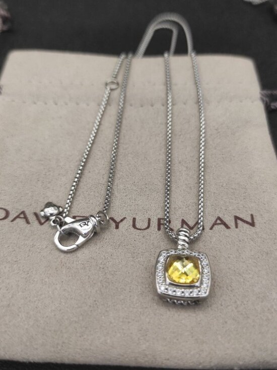 David Yurman💯 Jewelry - David Yurman 925Silver Necklace with Citrine Gem